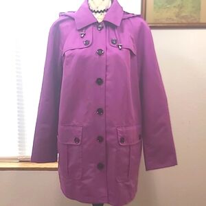 Dennis by Dennis basso button front hooded jacket